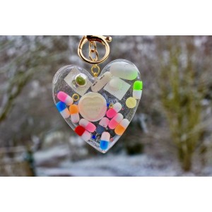 Valentines heart key chain gift