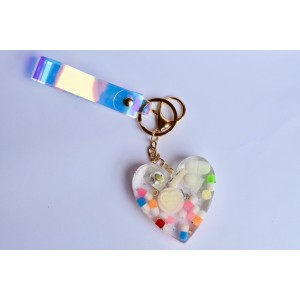 Big resin heart key chain