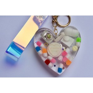 Valentines day translucent heart key chain
