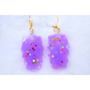 Purple bears earrings handmade in resin