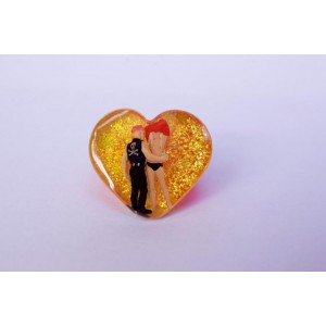 Sid and Nancy punk heart ring