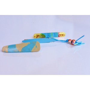 Blue Summer resin hair clips handmade set