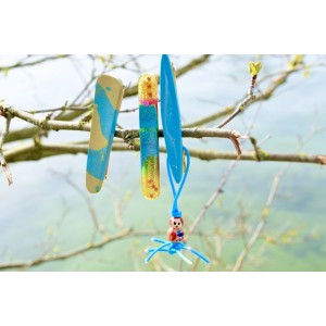 Summer blue hair clips set handmade in France