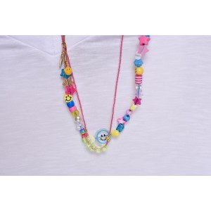 Collier ras de cou en perles pop variées