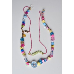 Collier pop multicolore en perles disco