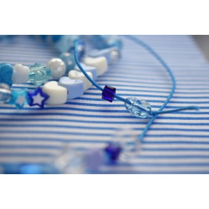 Blue Swarovski scarab beaded necklace