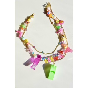 Party choker jewelry triple row beaded necklace handmade
