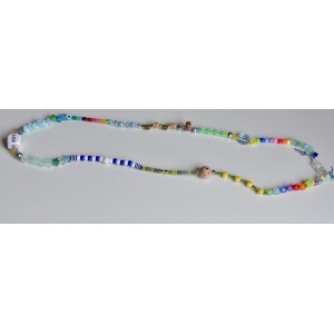 Long multicolor beaded necklace handmade