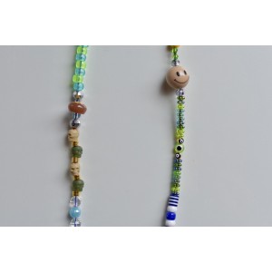 Polymer and beads long necklace handmade