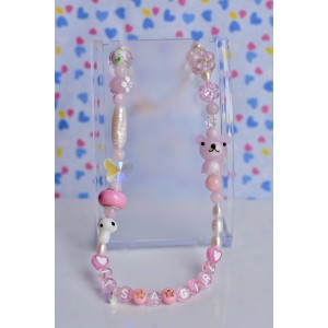 Lampwork porcelain and pearls necklace