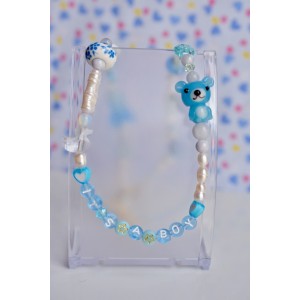 It's a boy blue glass beads necklace handmade