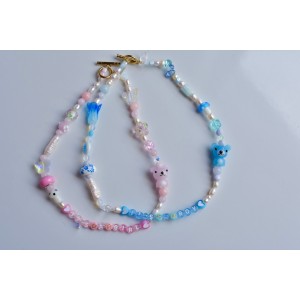 Baby shower baby sexe color necklace