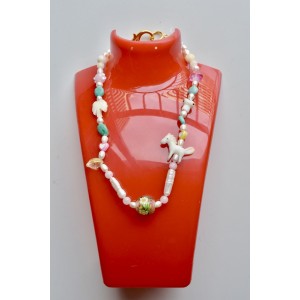 Precious beads necklace handmade
