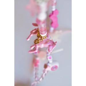 Pink horse necklace
