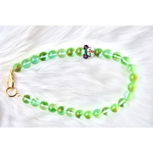 Green cristal necklace with lampwork charm