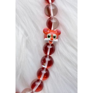 collier en perles de verre rouge et perle murano