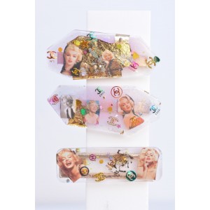 Pin up hair clips barrettes handmade in resin