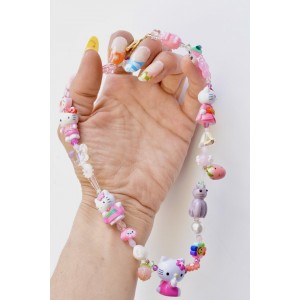 Hello Kitty pink necklace figures
