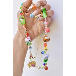Hello Kitty collier vert en perles
