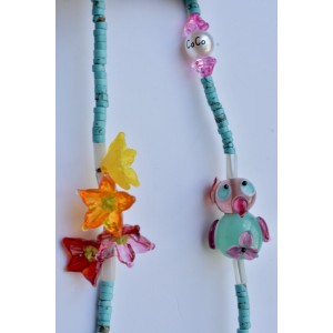 Murano parrot glass necklace