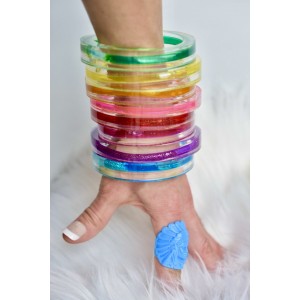 Bangles set with floating glitters inside
