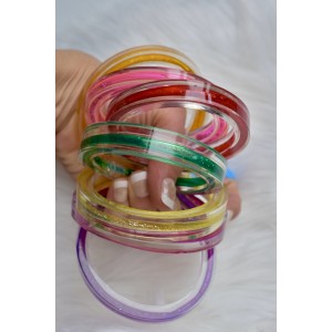 Liquid bangles with floating glitters