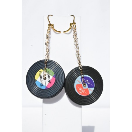 Boucles d'oreilles disques vinyle