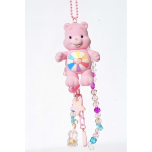 Pink care bear key chain