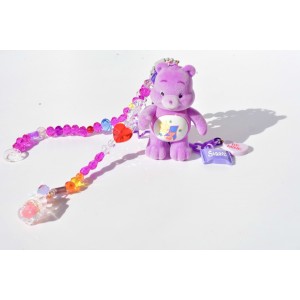 Purple care bear key chain