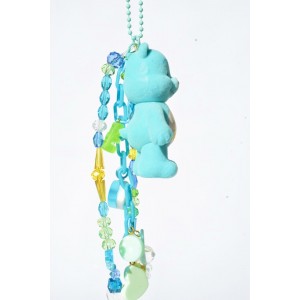 Bisounours bleu turquoise porte clef