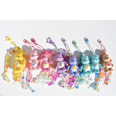 Rainbow care bears cristal key chains