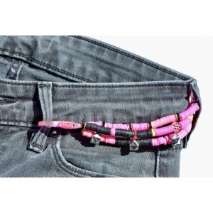 Pink punk rock beaded belt