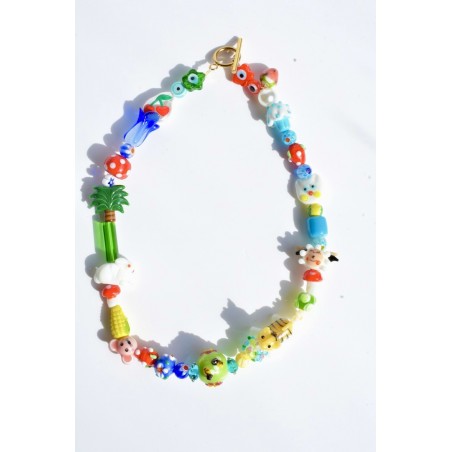 Murano glass beaded necklace handmade