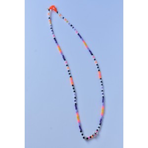 Multicolor beaded necklace with plastic iron beads