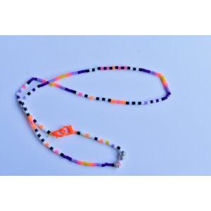 Multicolor beaded necklace with plastic iron beads
