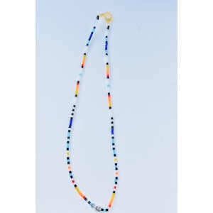 Multicolor beaded necklace with plastic iron beads