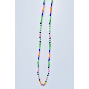 Collier multicolore perles plastique