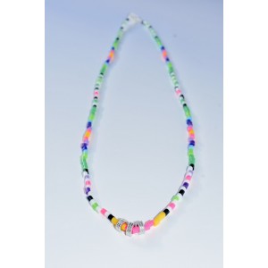 Collier multicolore perles plastique