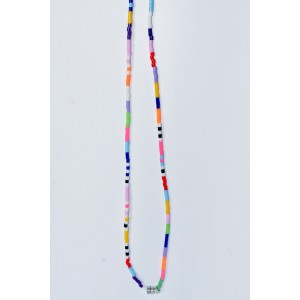 Collier multicolore perles plastique