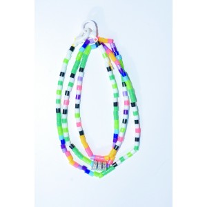 Multicolor beaded necklace with plastic iron beads
