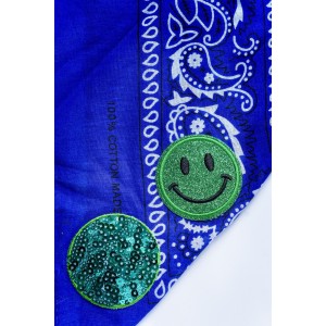 Blue bandana with smiley