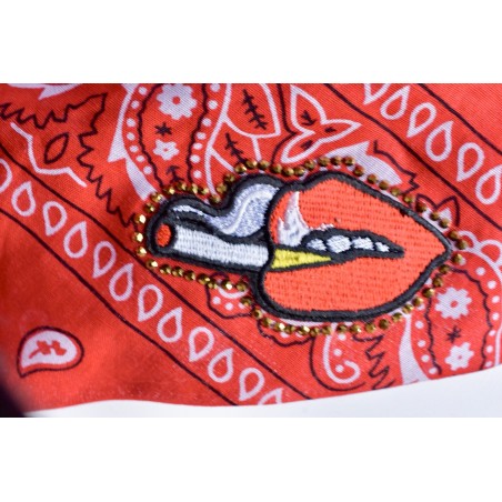 Bandana rouge foulard clouté