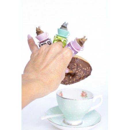 Tea cup bunny ring