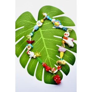 Necklace with Murano glass animals