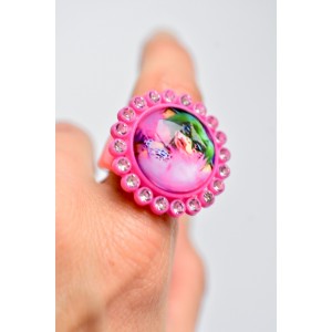 Retro pink Acrylic Ring