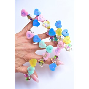 Candy hearts hair clips duo