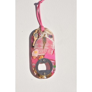 Handmade pink resin bottle opener