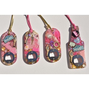 Handmade pink babie resin bottle opener