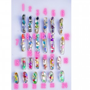 Resin barrettes with strass