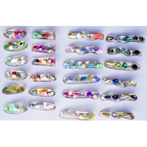 Resin hair clips with gems handmade in France